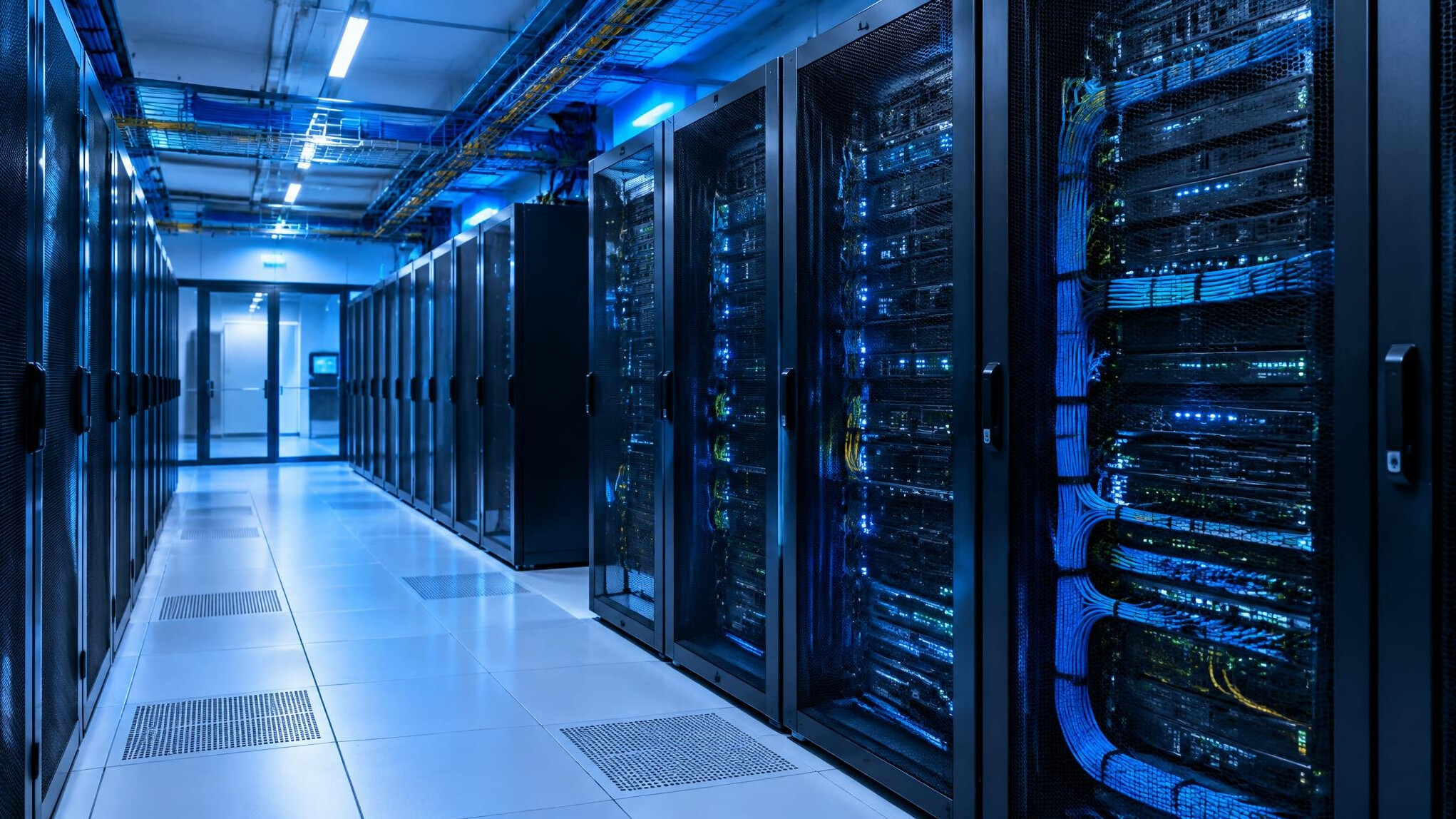 Server racks in a modern data center