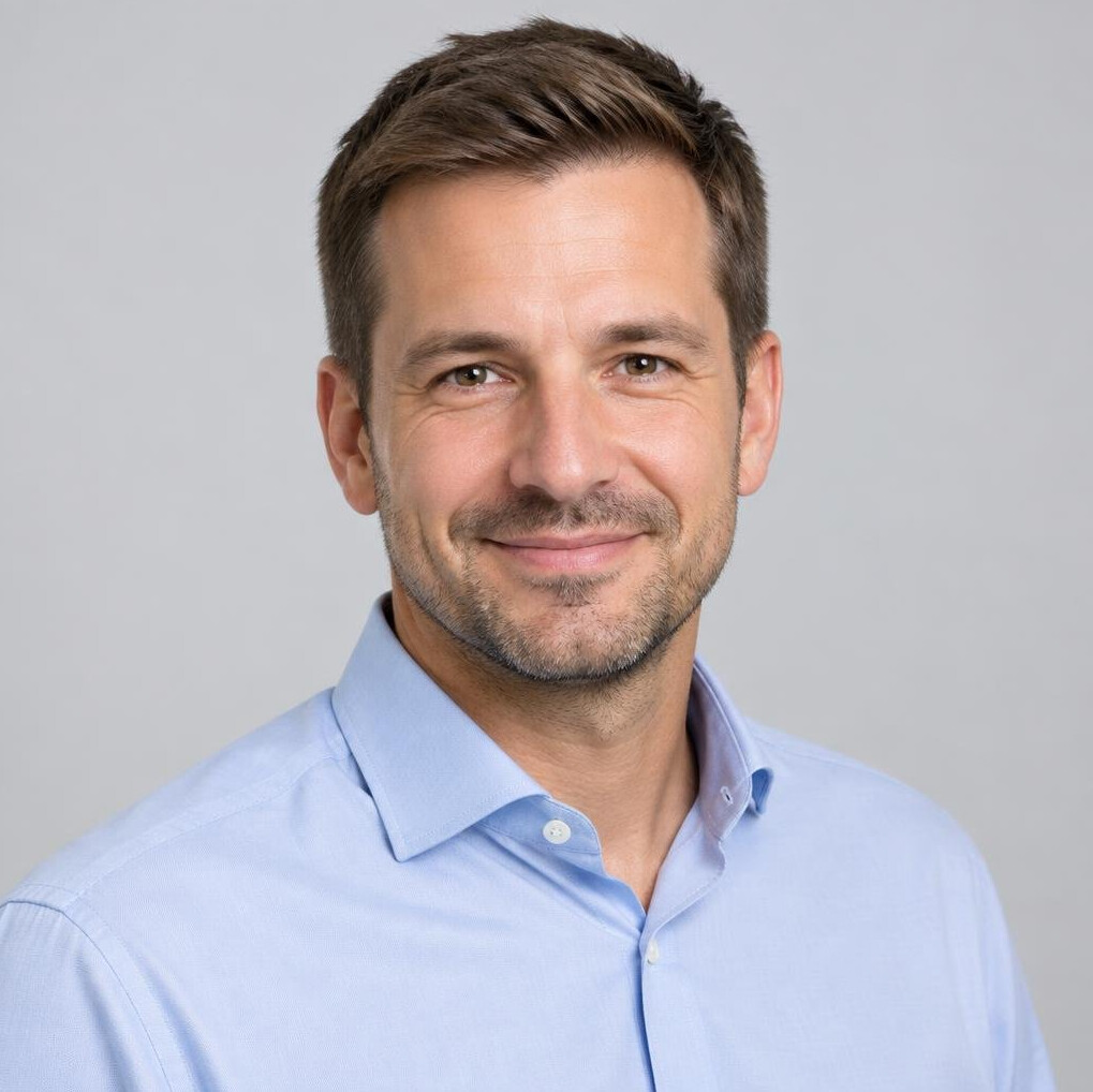 Studio portrait of a male software consultant